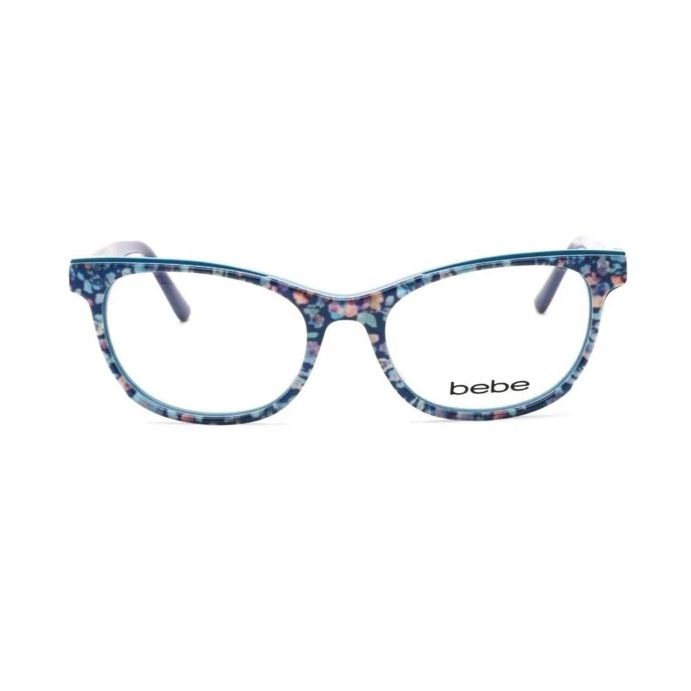 BEBE Navy Floral/Clear 51mm Eyeglasses BB5198-400-51 New With Case